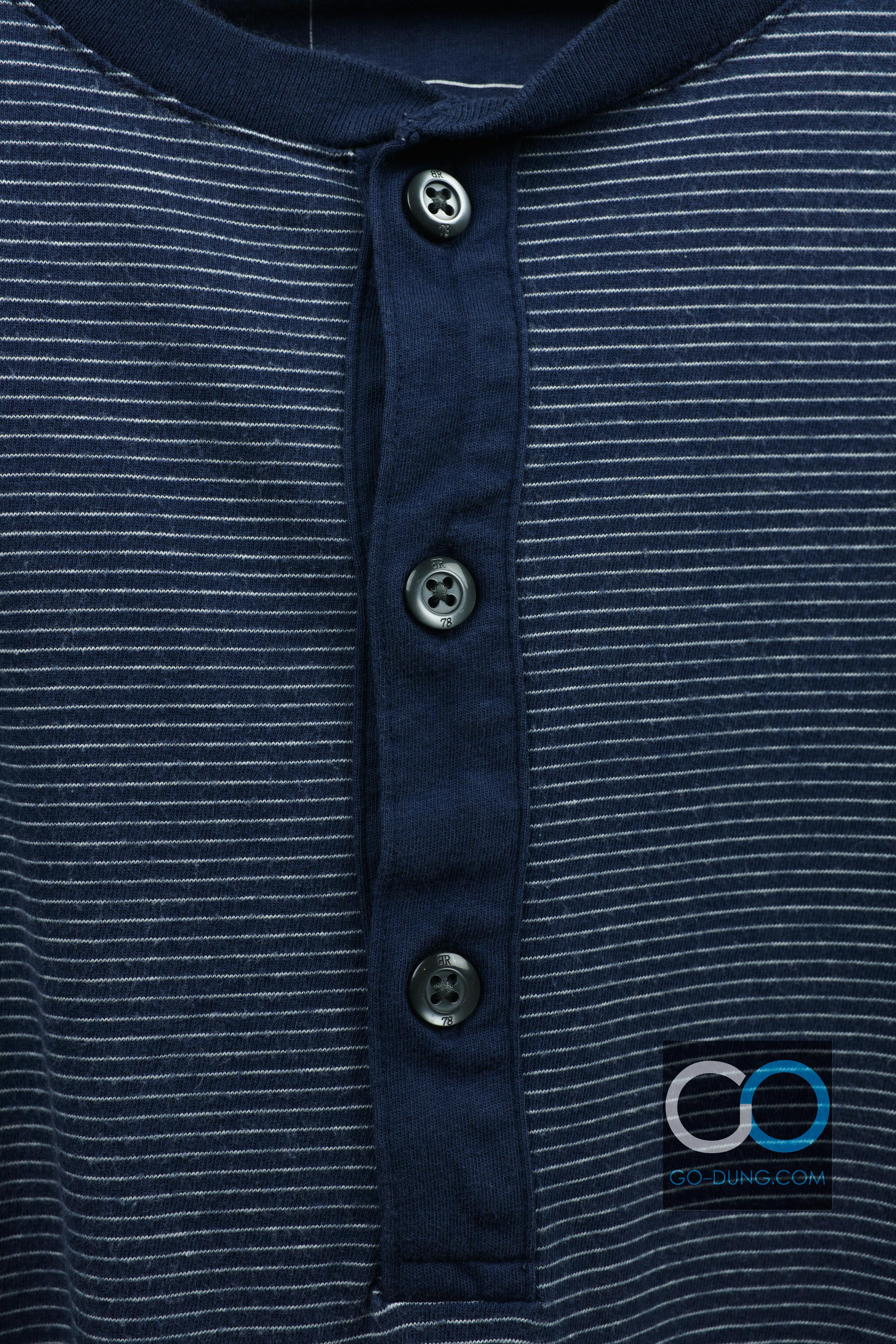 เสื้อยืดแบรนด์ USA แท้ เสื้อลาย มีกระดุม BANANA REPUBLIC ผ้าผสม 60/40