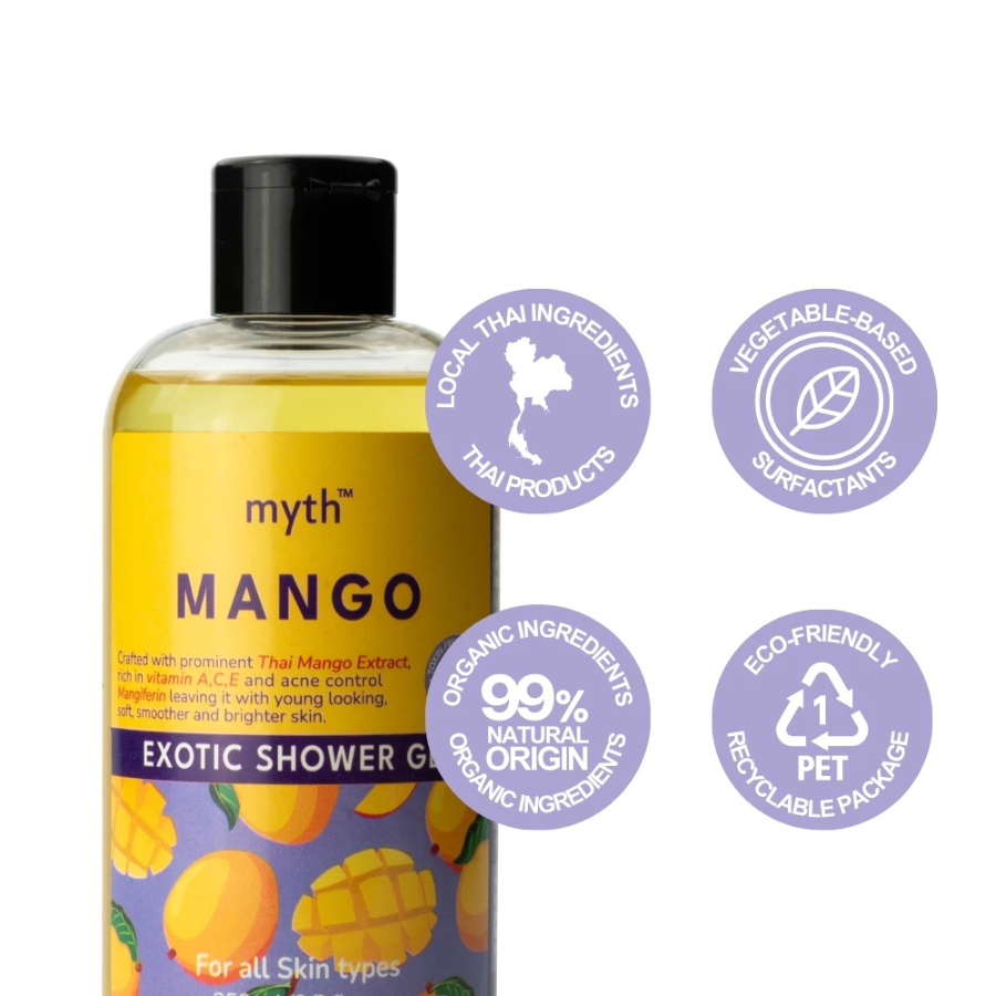myth สบู่เหลวมะม่วง Mango Exotic Shower Gel ขนาด 250 ml. อ่อนโยน ชาวเวอร์เจลมะม่วง สดชื่น กลิ่นหอม มิธ