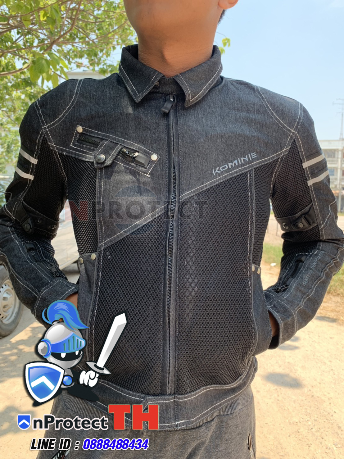 เสื้อการ์ดยีนส์ KOMINE JK-006 AIR FLOW