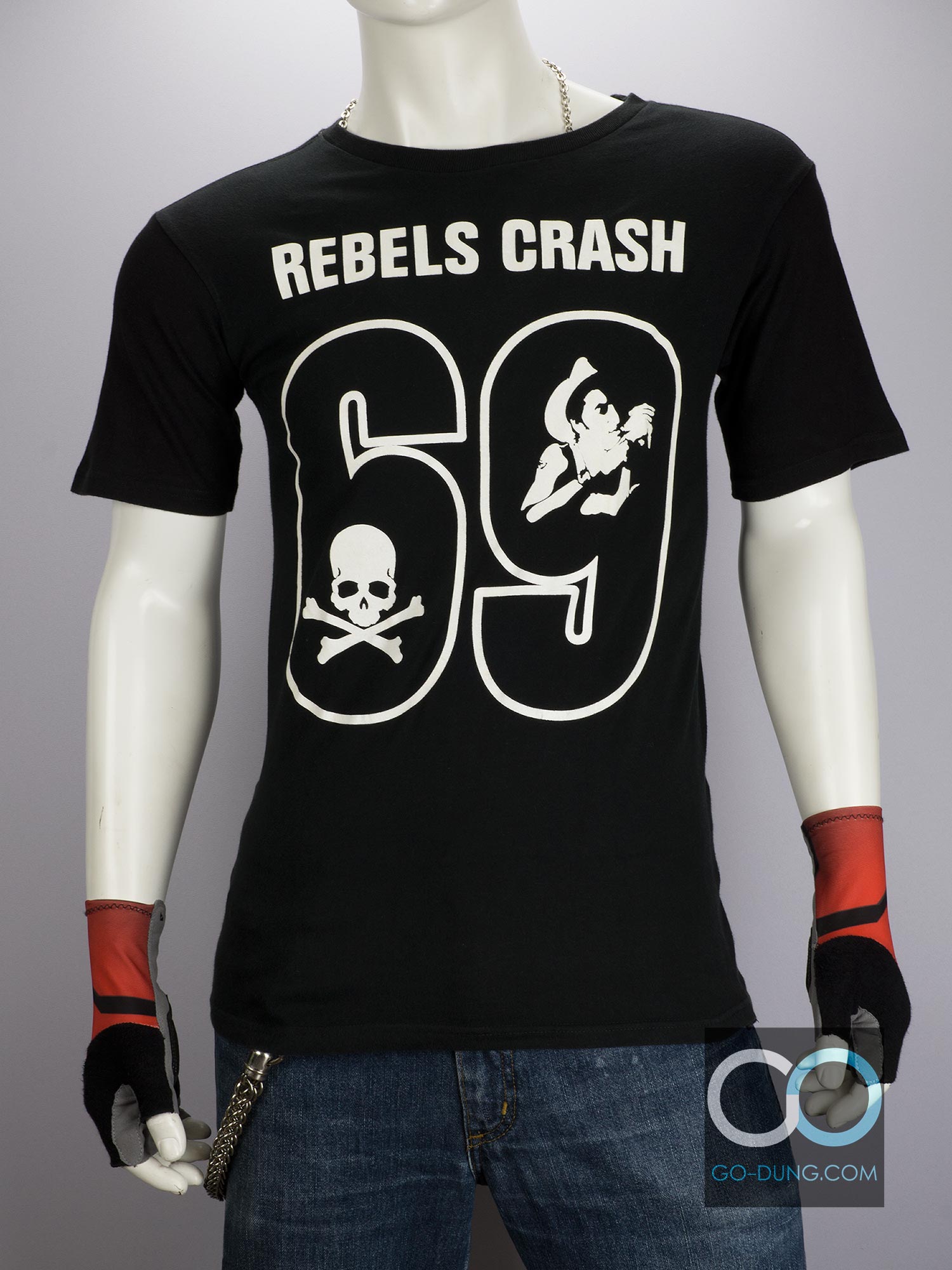 เสื้อยืดมือสอง MASTERMIND JAPAN x YOBOSS : LEBELS CRASH ผ้า 100 คอตตอน