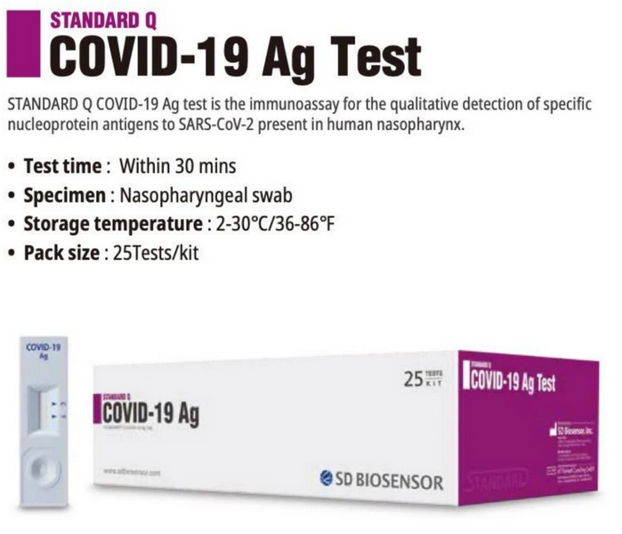 ชุดตรวจโควิด-19 แบบรวดเร็ว Standard Q Covid-19 Antigen Rapid Test (ก้านยาว)