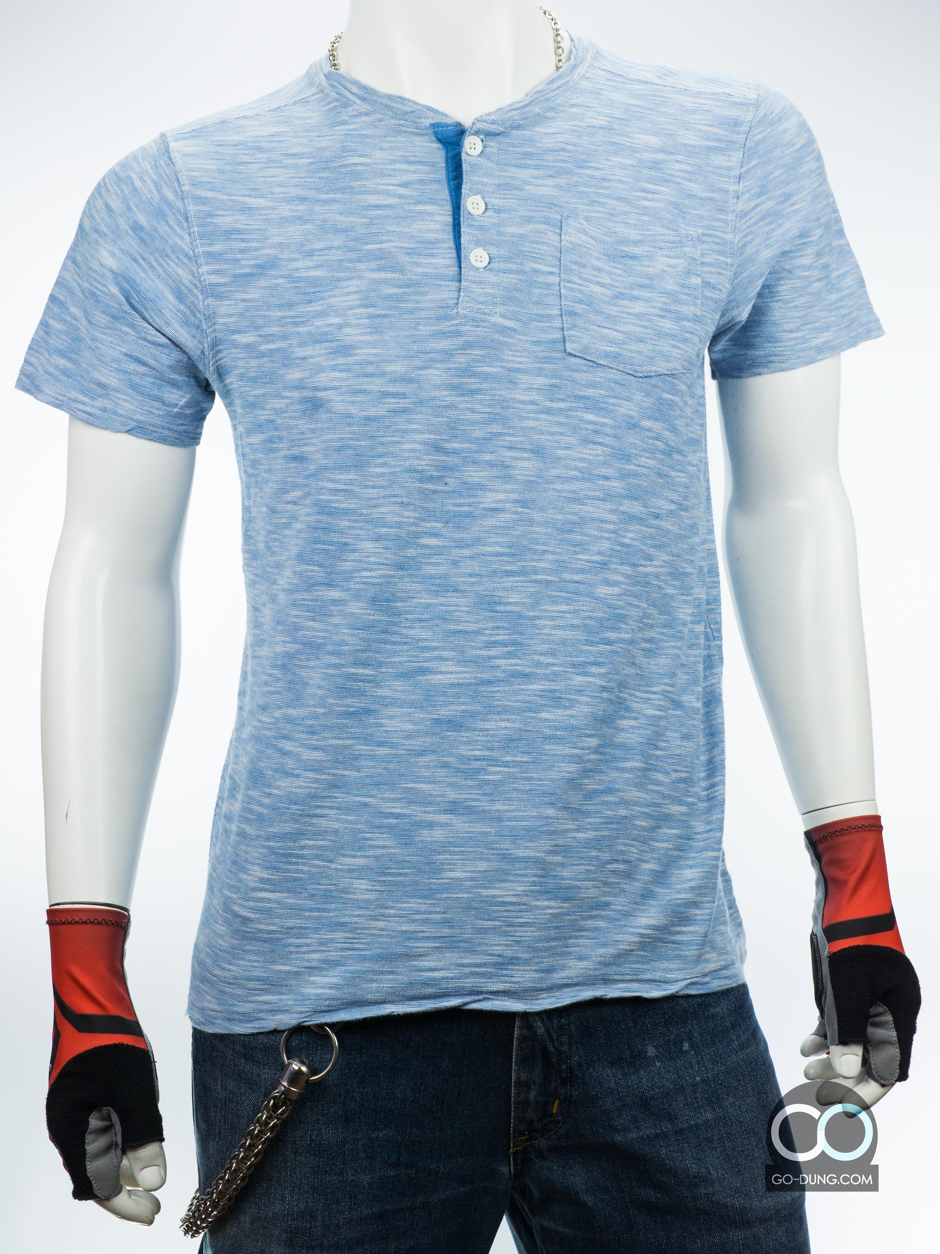 เสื้อยืดมือสองแบรนด์เนม CHEROKEE สีพื้น มีกระดุมคอ ผ้า 100 คอตตอน