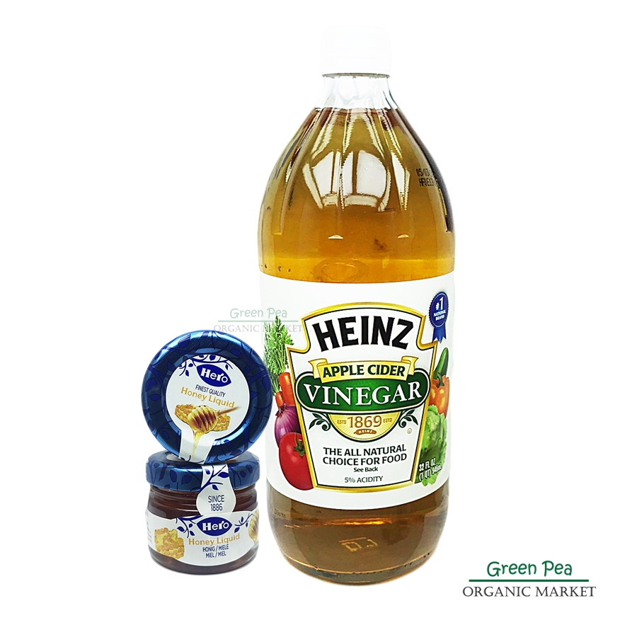 HEINZ Apple Cider Vinegar.แอปเปิ้ลไซเดอร์ ขนาดบรรจุ 473 มล. น้ำส้มสายชูหมักจากแอบเปิ้ลชนิดกรอง