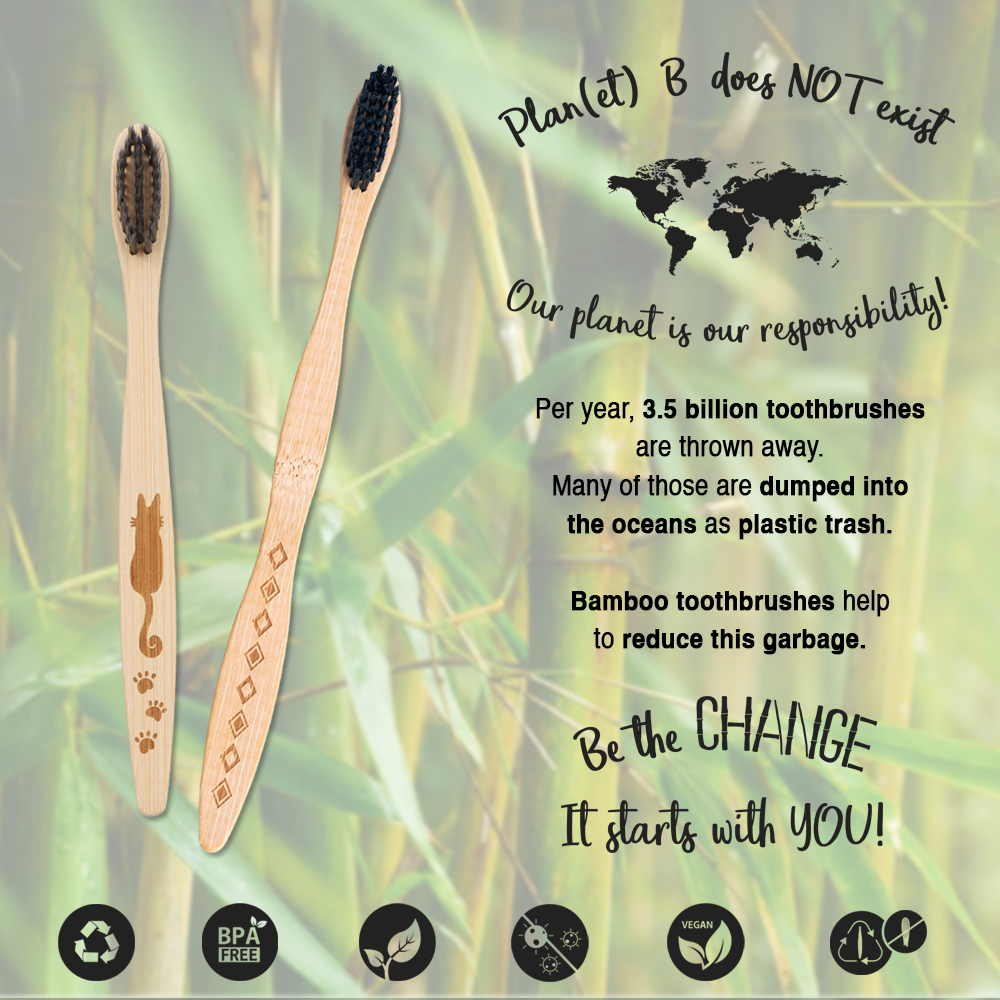 Be the Change แปรงสีฟันเด็ก ปลอดสารเคมี แพค 3 ชิ้น Medium สารฟอกสี