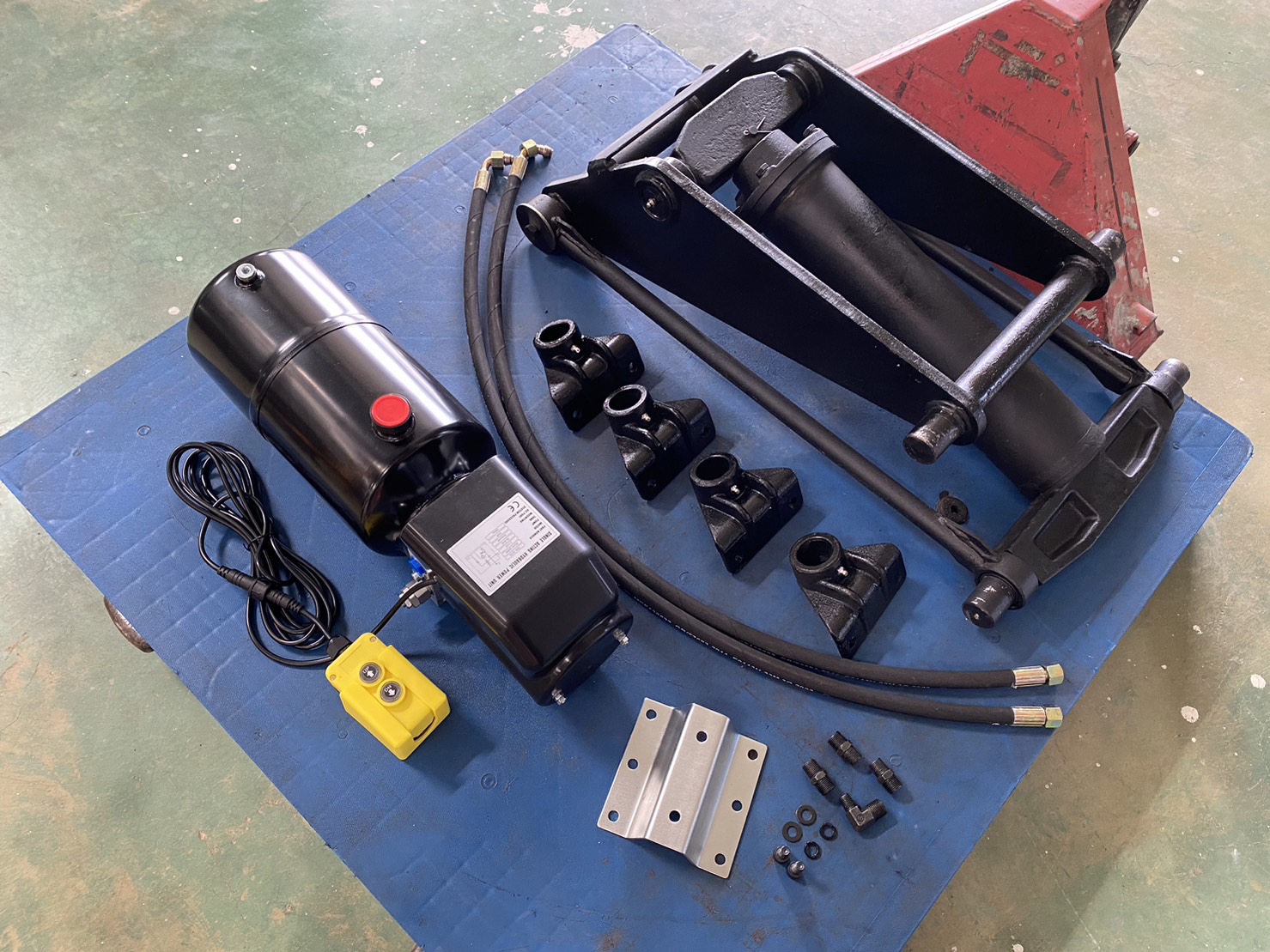 ชุดดั้มพ์ไฮดรอลิค1.5ตัน แกน 50 มม. พร้อมปั้มไฟฟ้า12V ชุดดั้มพ์สำหรับรถเล็ก รถปิคอัพ4x2 รถกระบะ