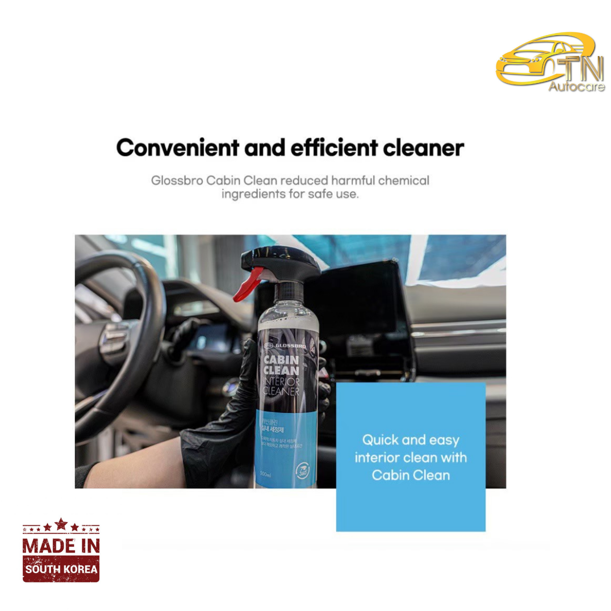 GLOSSBRO Cabin Clean, สเปรย์ทำความสะอาดภายในอเนกประสงค์ 500ml