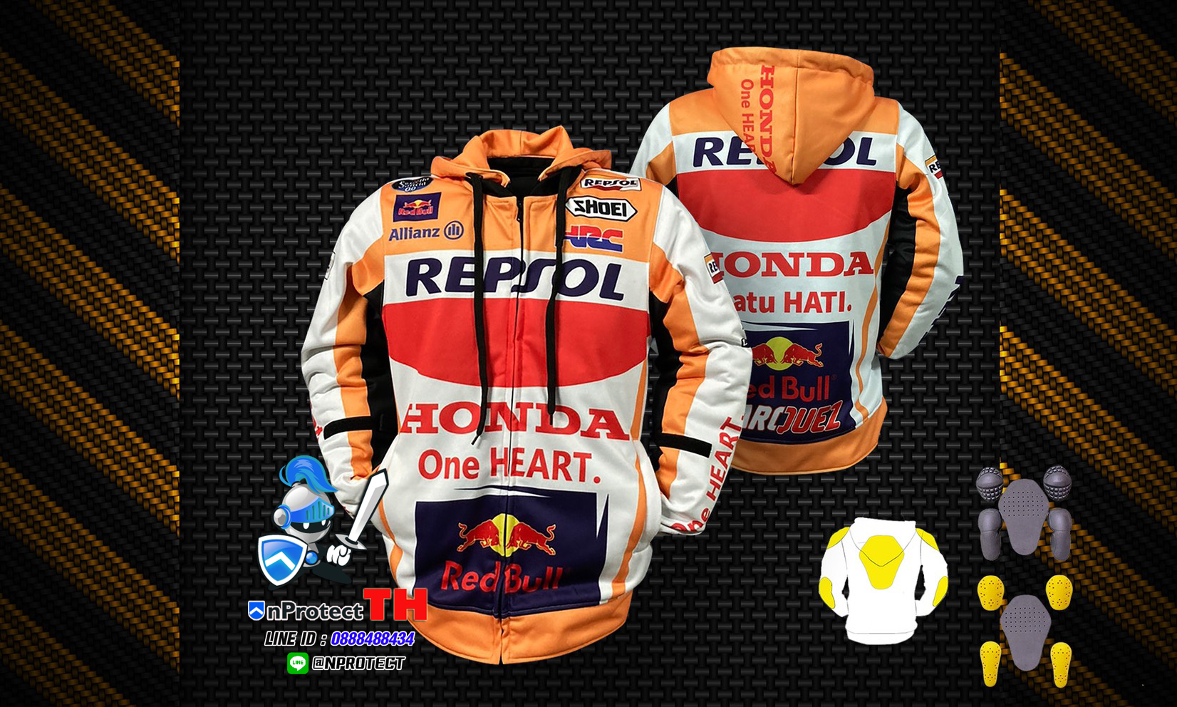เสื้อฮู้ดการ์ดบิ๊กไบค์ HONDA REPSOL