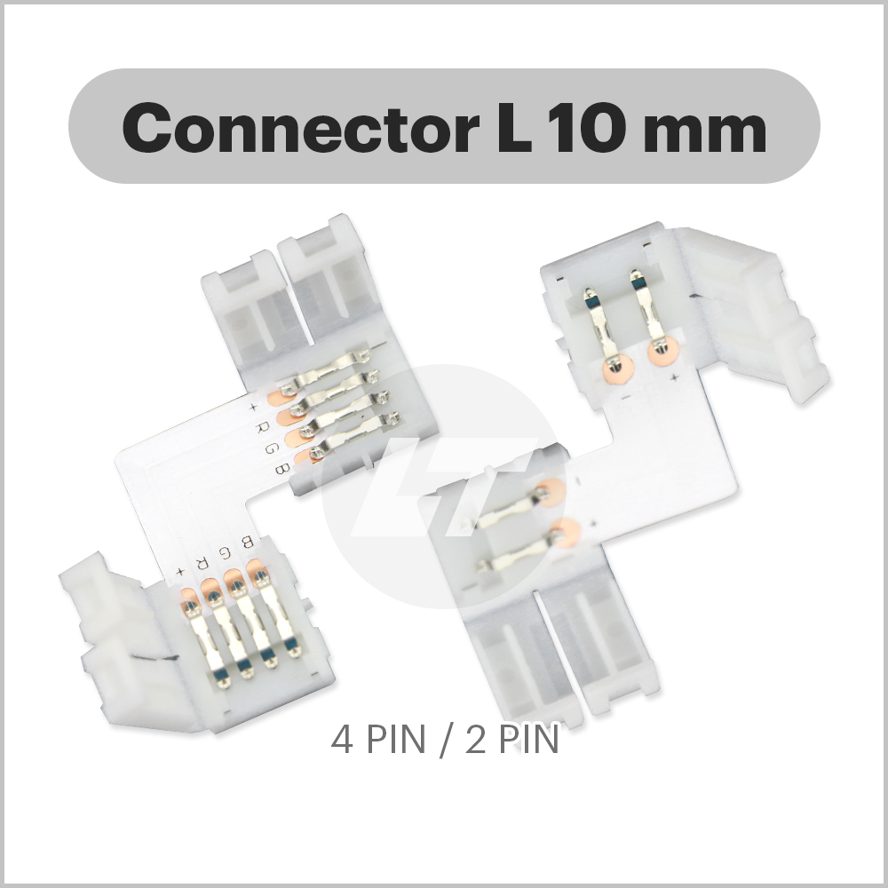 Connector L 2-4 Pin 10mm ต่อตรงแบบฉาก ซ่อมไฟเฉพาะจุด (ถุงละ 10 ตัว)