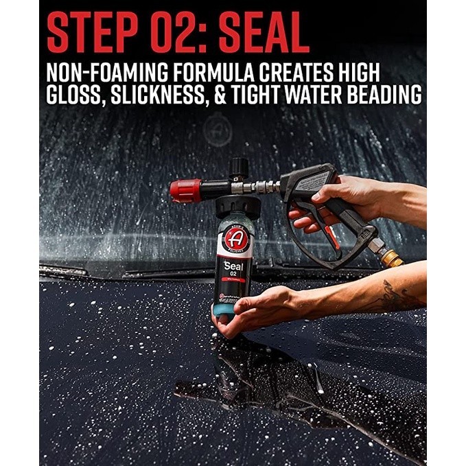 Adam's Seal 02 (16 oz/473 ml) ผลิตภัณฑ์น้ำยา Adam's Seal 02 สำหรับช่วยไล่เม็ดน้ำและเคลือบเงารถยนต์
