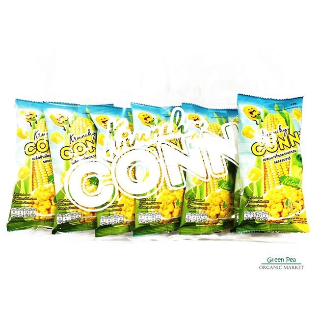[แพค 6ซอง] เมล็ดข้าวโพดหวานอบกรอบ มี3รส Krunchy Corn , 15g.X6 ซอง