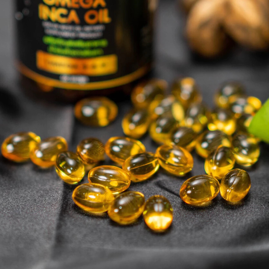 กอเงิน ฟาร์ม Omega Inca Oil โอเมก้า อินคา ซอฟเจล 60 แคปซูล น้ำมันถั่วดาวอินคา ทานง่าย Gorngern Farm