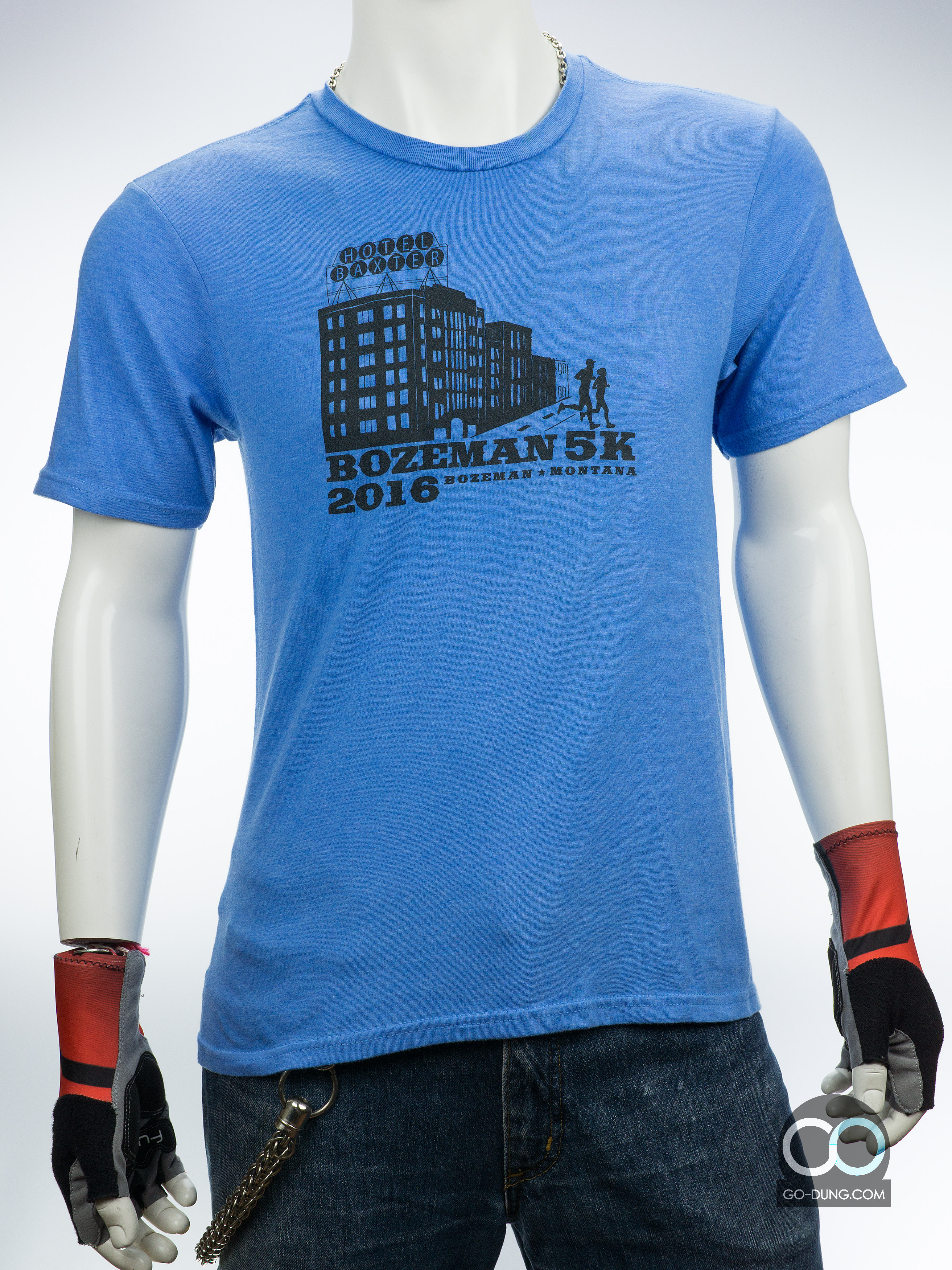 เสื้อยืดมือสอง HOTEL BAXTER BOZEMAN 5K 2016 ผ้า 100 คอตตอน คอเสื้อด้านซ้ายมีรอยคราบสีเหลือง