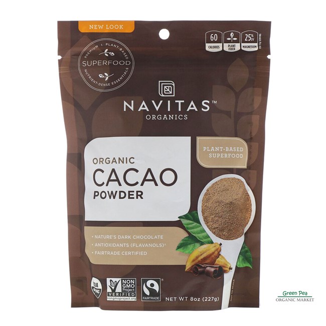 Navitas Organics,คาเคา พาวเดอร์ Organic Cacao Powder, 8 oz (227 g)