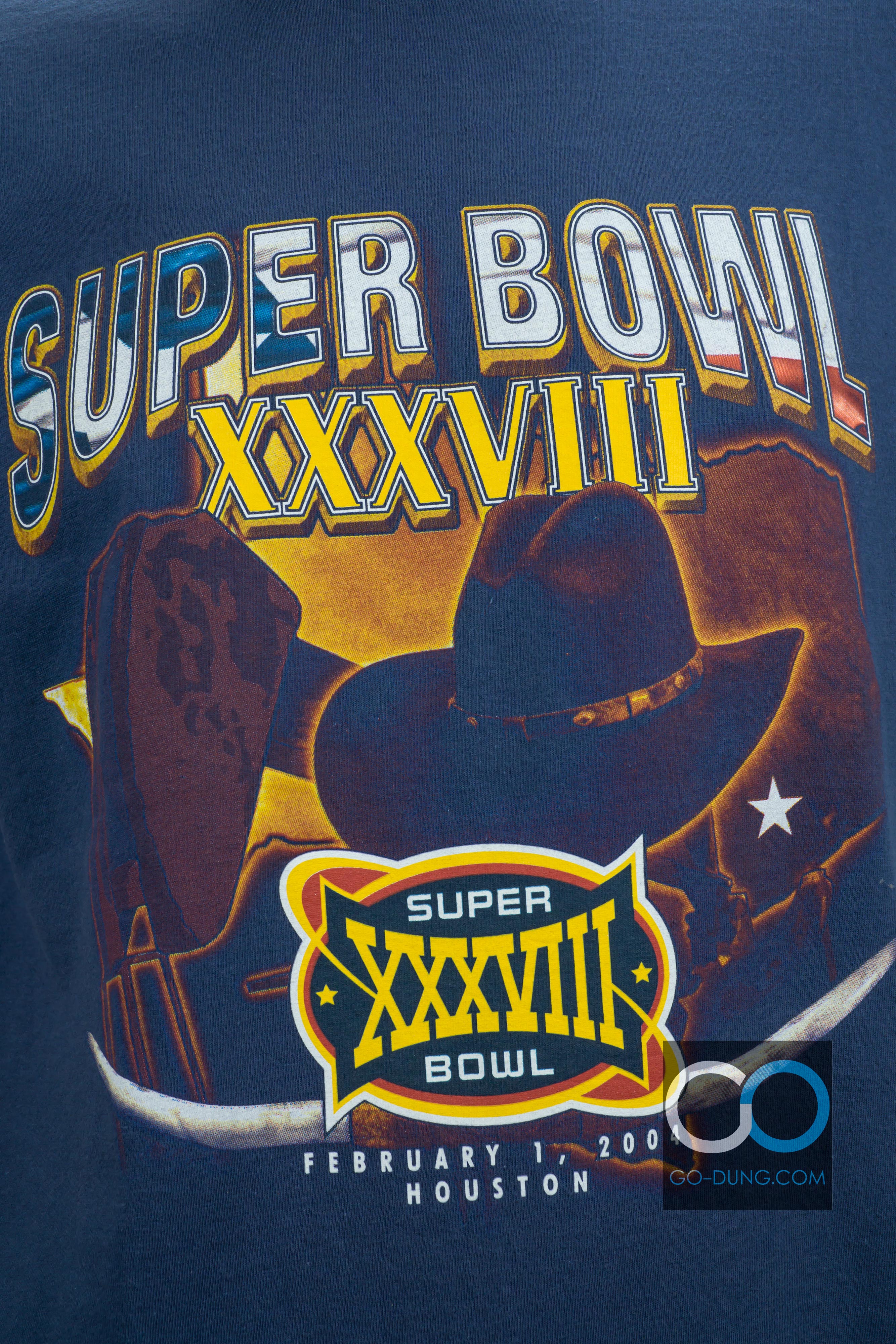 เสื้อยืดอเมริกันฟุตบอล มือสอง NFL : SUPER BOWL XXXVIII ปี 2004 ผ้า 100 คอตตอน ผ้าบาง