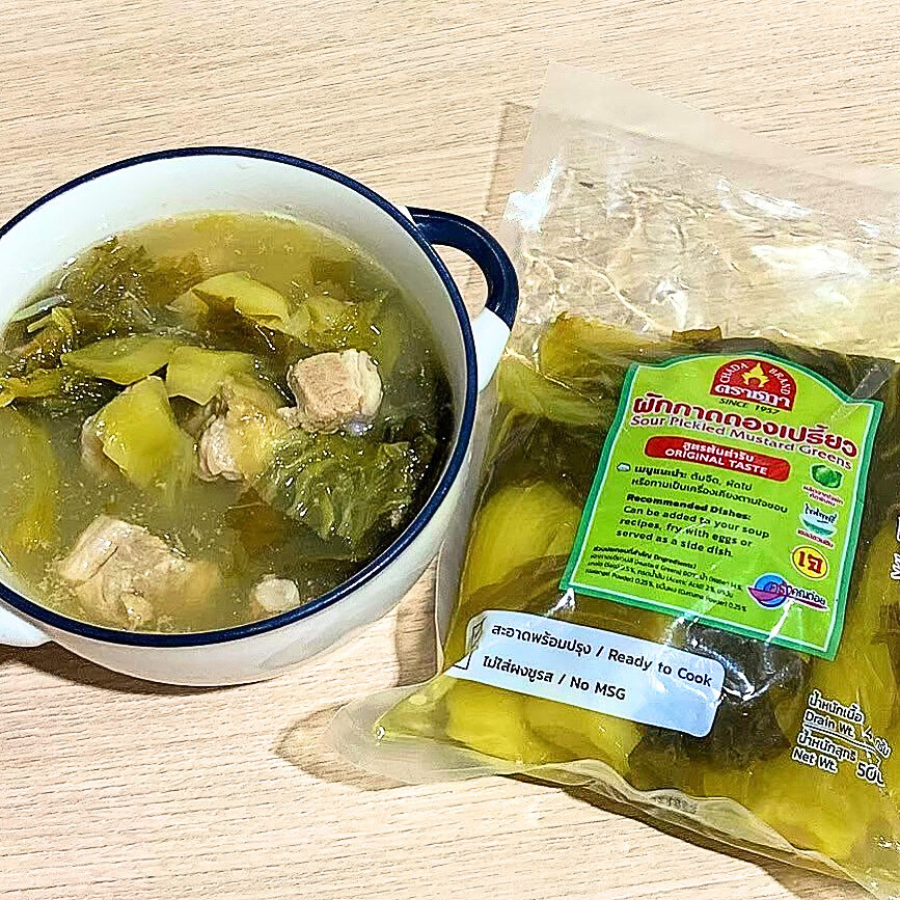 Chada Sour Pickled Mustard Green ผักกาดดองเปรี้ยว 500 กรัม พร้อมทาน ผักกาดดอง สูตรต้นตำรับ ตราชฎา