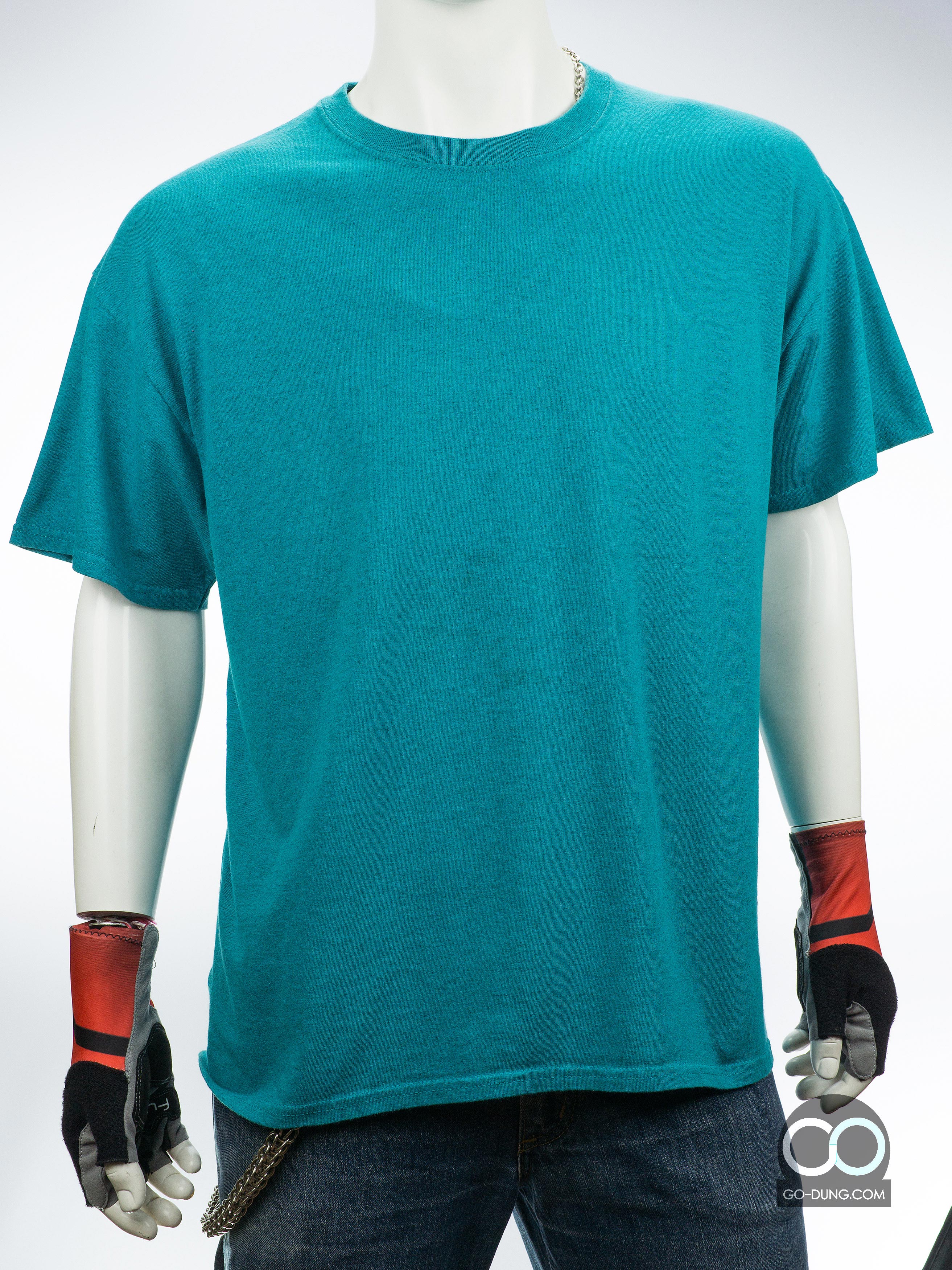 เสื้อยืดมือสอง สีพื้นเขียวขี้ม้า ผ้า 100 คอตตอน