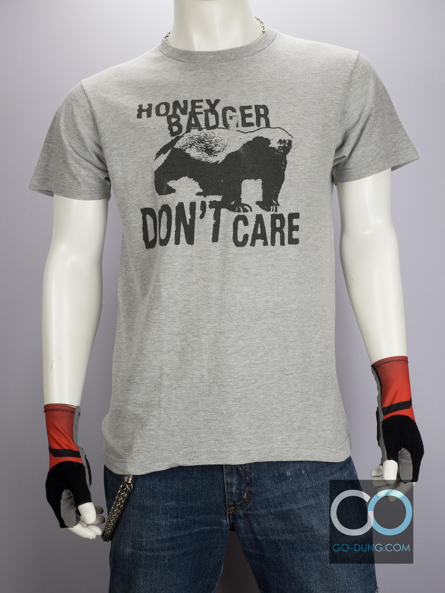 เสื้อยืดผ้าบาง TULTEX : HONEY BADGER DON'T CARE ผ้าผสมโพลี 90/10