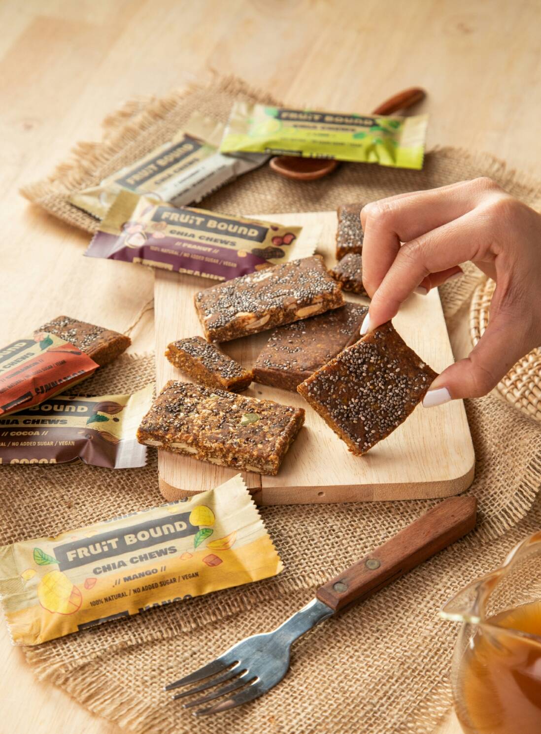 Fruit Bound bars ขนมอร่อย ปราศจากน้ำตาล, 40กรัม สำหรับผู้รักสุขภาพ 7 รสชาติ