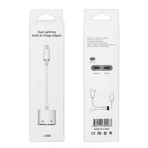 Dual Lightning Audio & Charger Adapter J-008