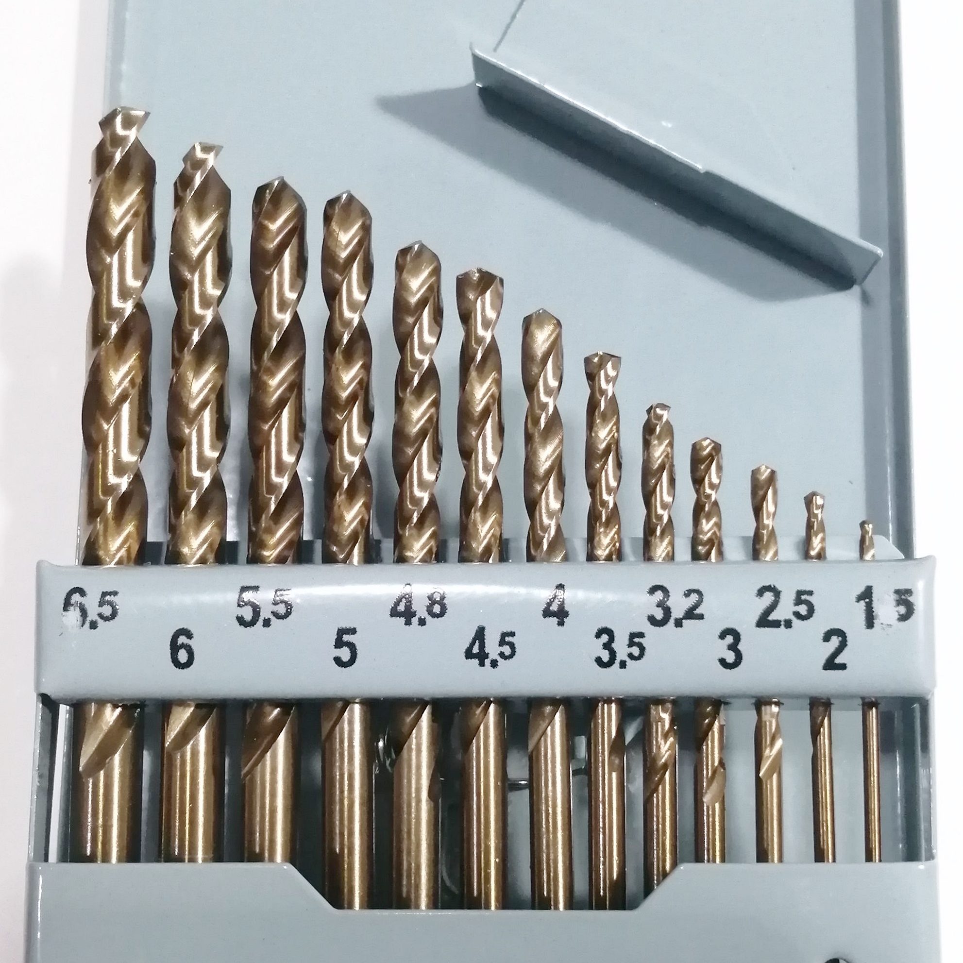 OPP BEILI ชุดดอกสว่านโคบอลต์ HSS Co5 M35 จำนวน 13 ดอก 1.5-6.5 mm. ในกล่องเหล็ก สำหรับเจาะสแตนเลส เจาะเหล็ก