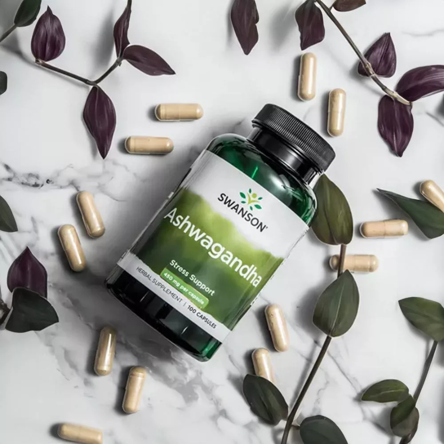 Swanson Ashwagandha โสมอินเดีย 100 Capsules 450 mg vegan เม็ดแคปซูล ทานง่ายขึ้น