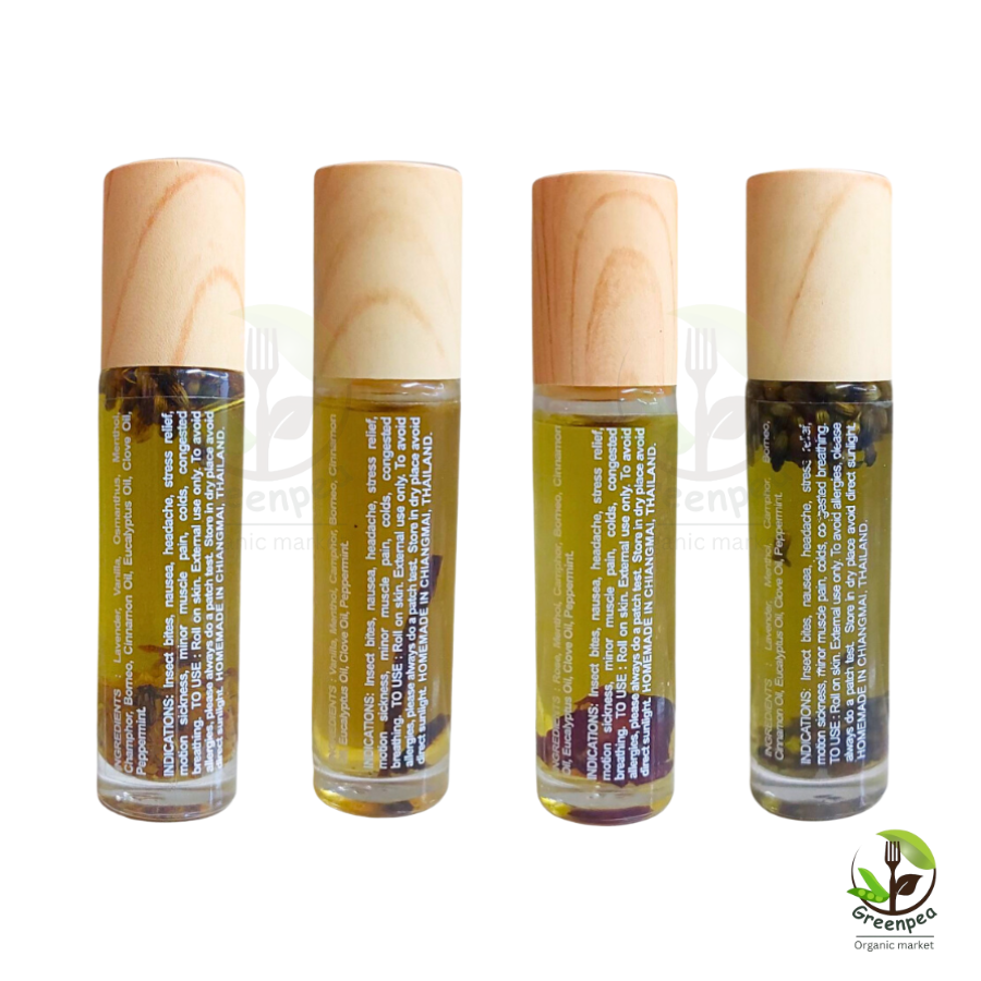 Inbaan น้ำมันหอมระเหย จากดอกไม้ Essential oils ขนาด 10 ml. กลิ่นหอม ผ่อนคลาย ใช้ง่านง่าย หัวลูกกลิ้ง