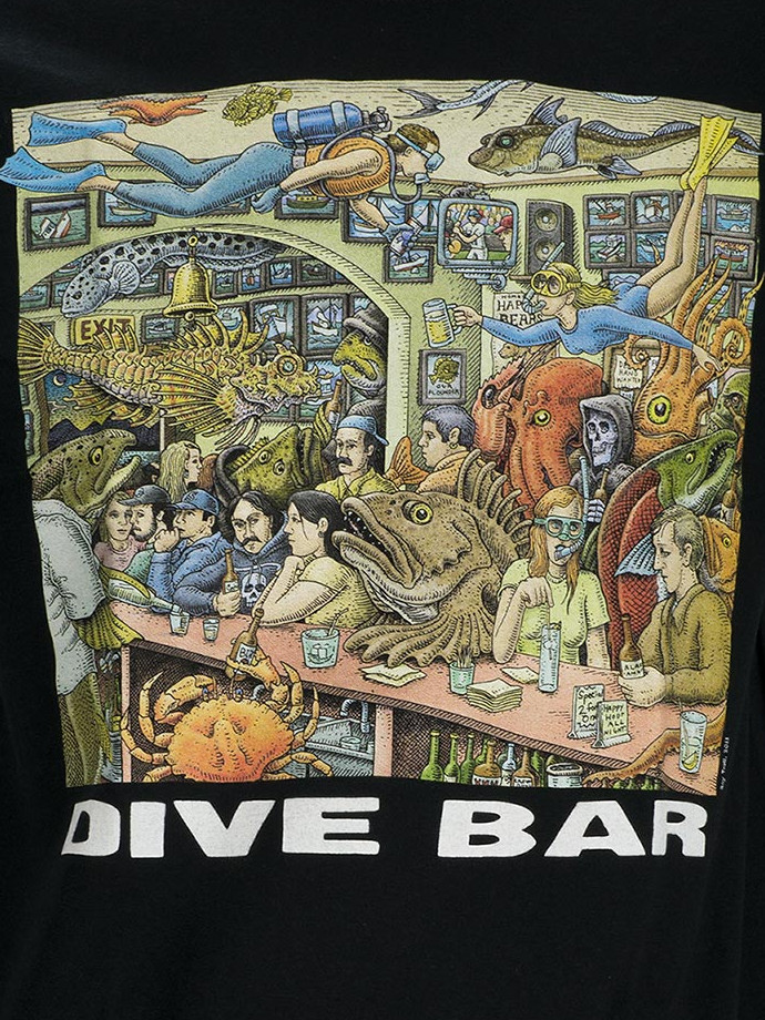 เสื้อยืดมือสอง Drive Bar Ray Troll ผ้า 100 คอตตอน ป้ายตัด