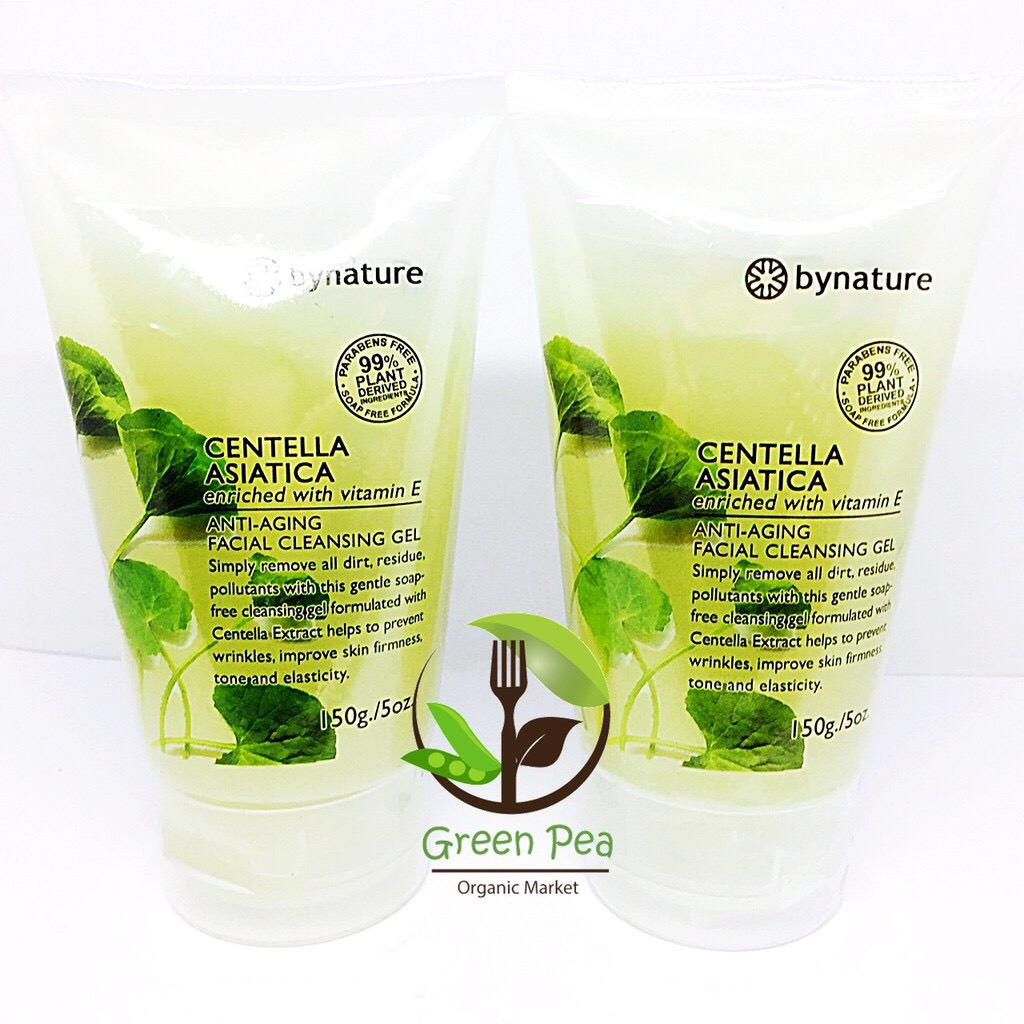 เจลล้างหน้าใบบัวบกและวิตามินอี ,150g.,bynature