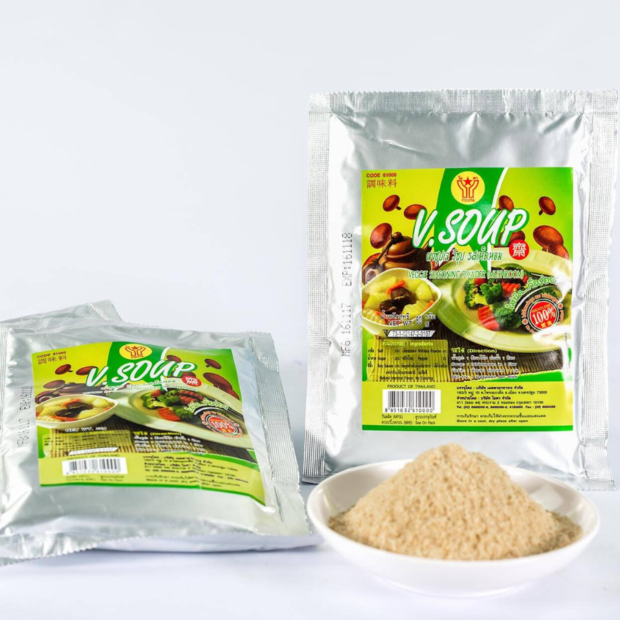 Youta Vegetarian Seasoning Powder Mushroom Flavor ผงปรุงรส รสเห็ดหอม 2 ขนาด ผงซุปเจ อาหารเจ โยตา