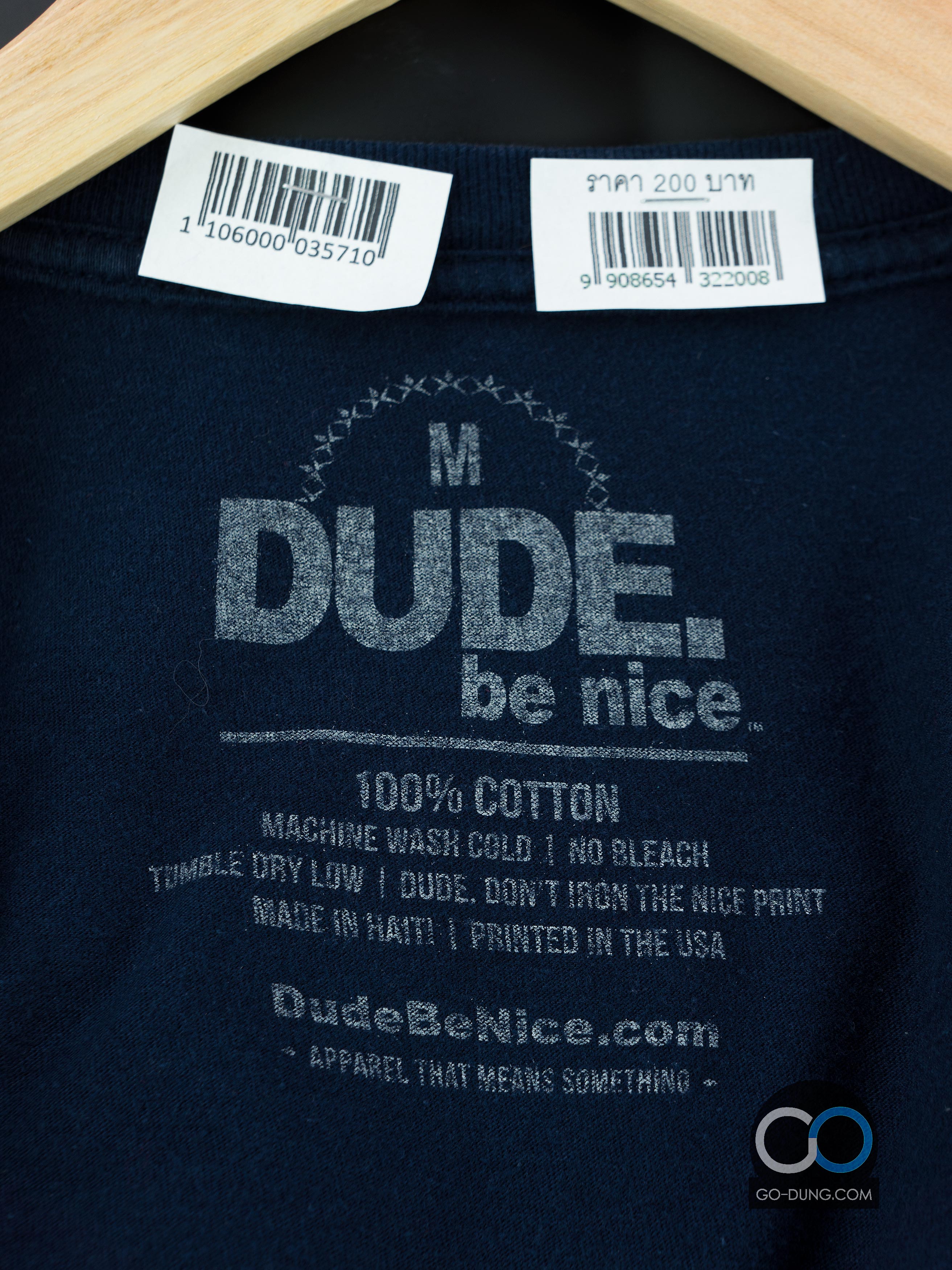 เสื้อยืดมือสอง DUDE : EAGLE NATION DUDE BE NICE ผ้า 100 คอตตอน