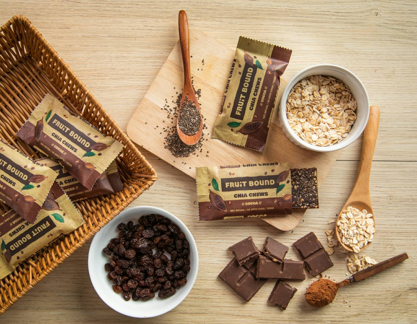 Fruit Bound bars ขนมอร่อย ปราศจากน้ำตาล, 40กรัม สำหรับผู้รักสุขภาพ 7 รสชาติ