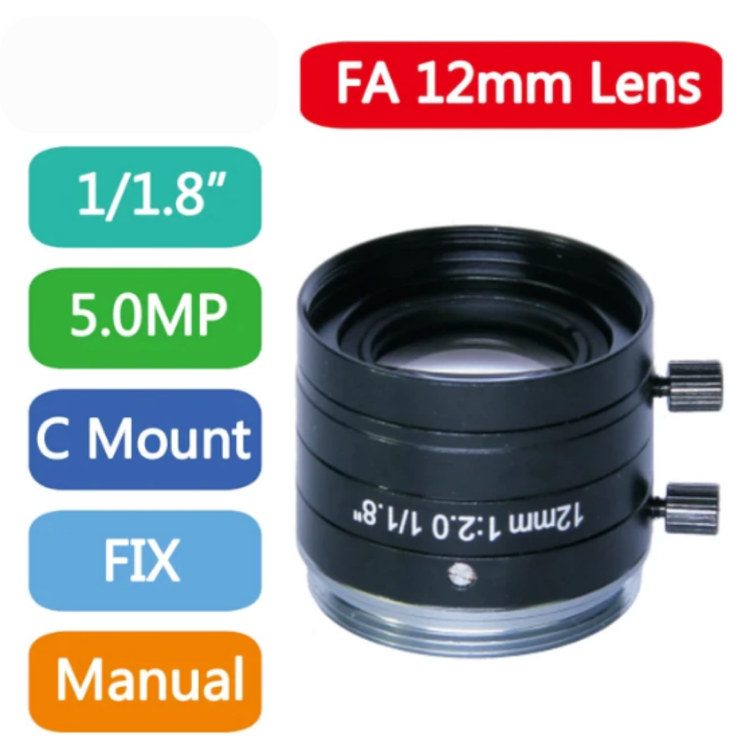Machine Vision Lens 5MP Focal F2.0 1/1.8Inch C Mount เลนส์