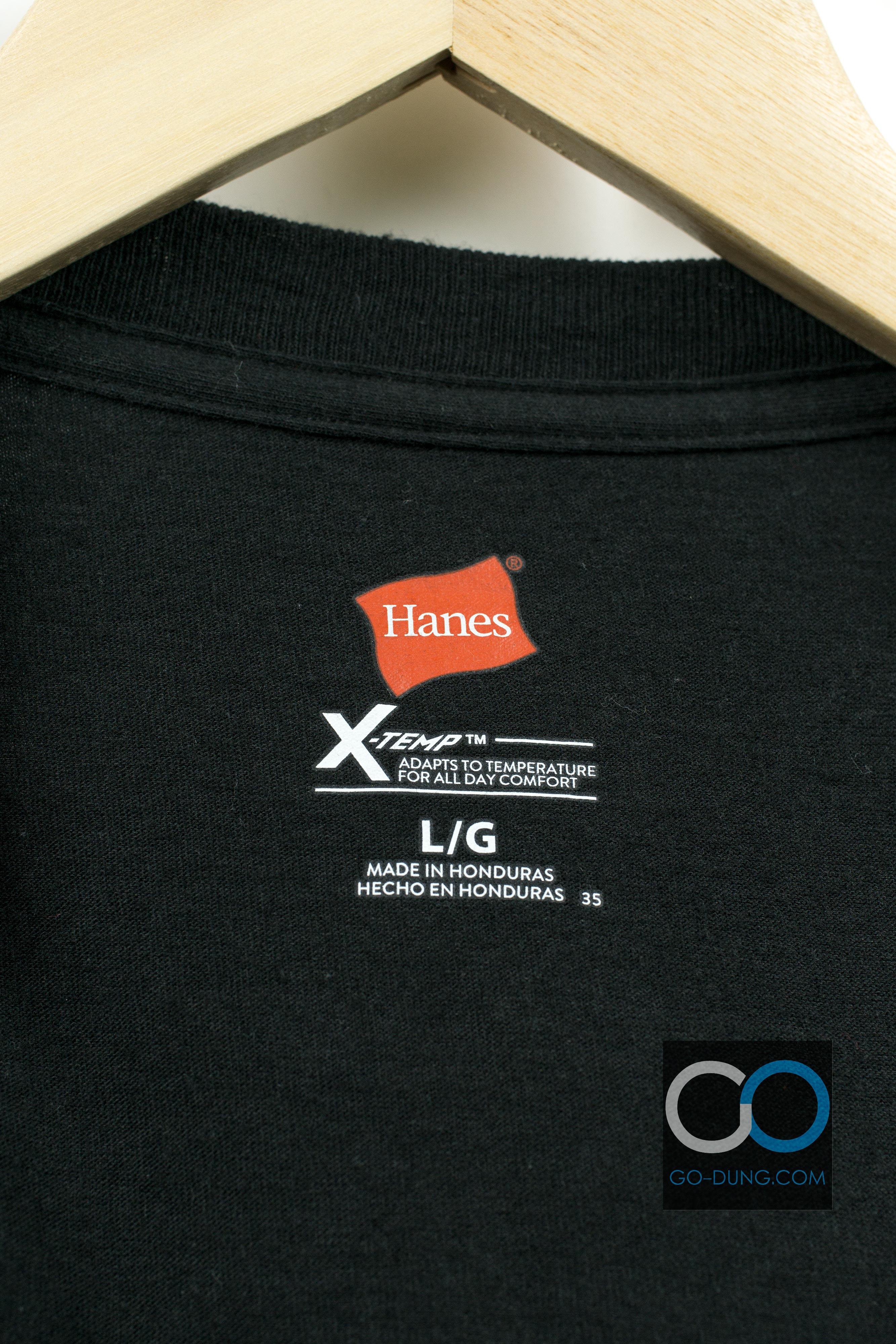 เสื้อยืดมือสอง ผ้าเรยอน สีพื้น คอกระดุม HANES ผ้าสามเนื้อ 60/28/12