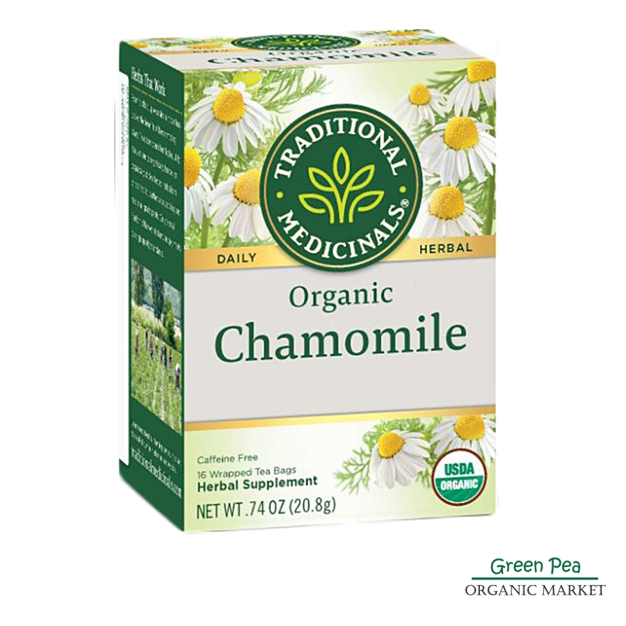 Traditional ชาคาโมมายล์ ออร์แกนิก Organic Chamomile Tea ไม่มีกาเฟอีน 16 Bags.