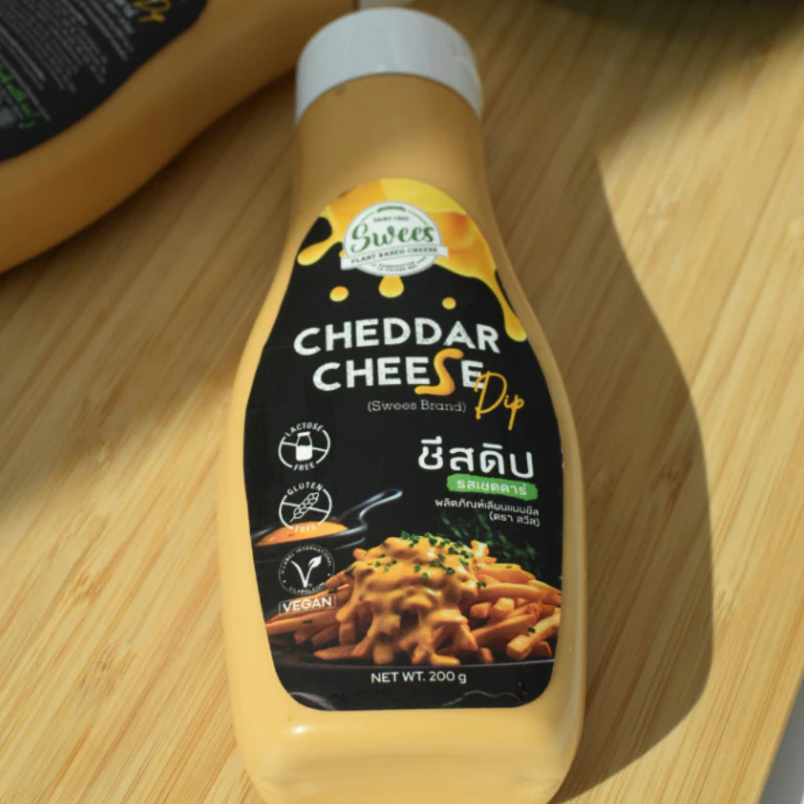 Swees Cheddar Cheese Dip ขนาด 200 กรัม ชีสดิป รสเชดดาร์ เชดด้าชีส วีแกน กลิ่นหอม Vegan