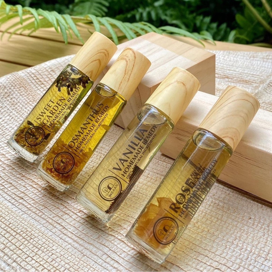 Inbaan น้ำมันหอมระเหย จากดอกไม้ Essential oils ขนาด 10 ml. กลิ่นหอม ผ่อนคลาย ใช้ง่านง่าย หัวลูกกลิ้ง