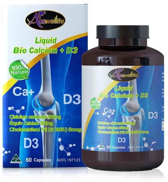 Auswelllife Liquid Calcium Plus Vitamin D3 ออสเวลไลฟ์ แคลเซียมบำรุงกระดูก
