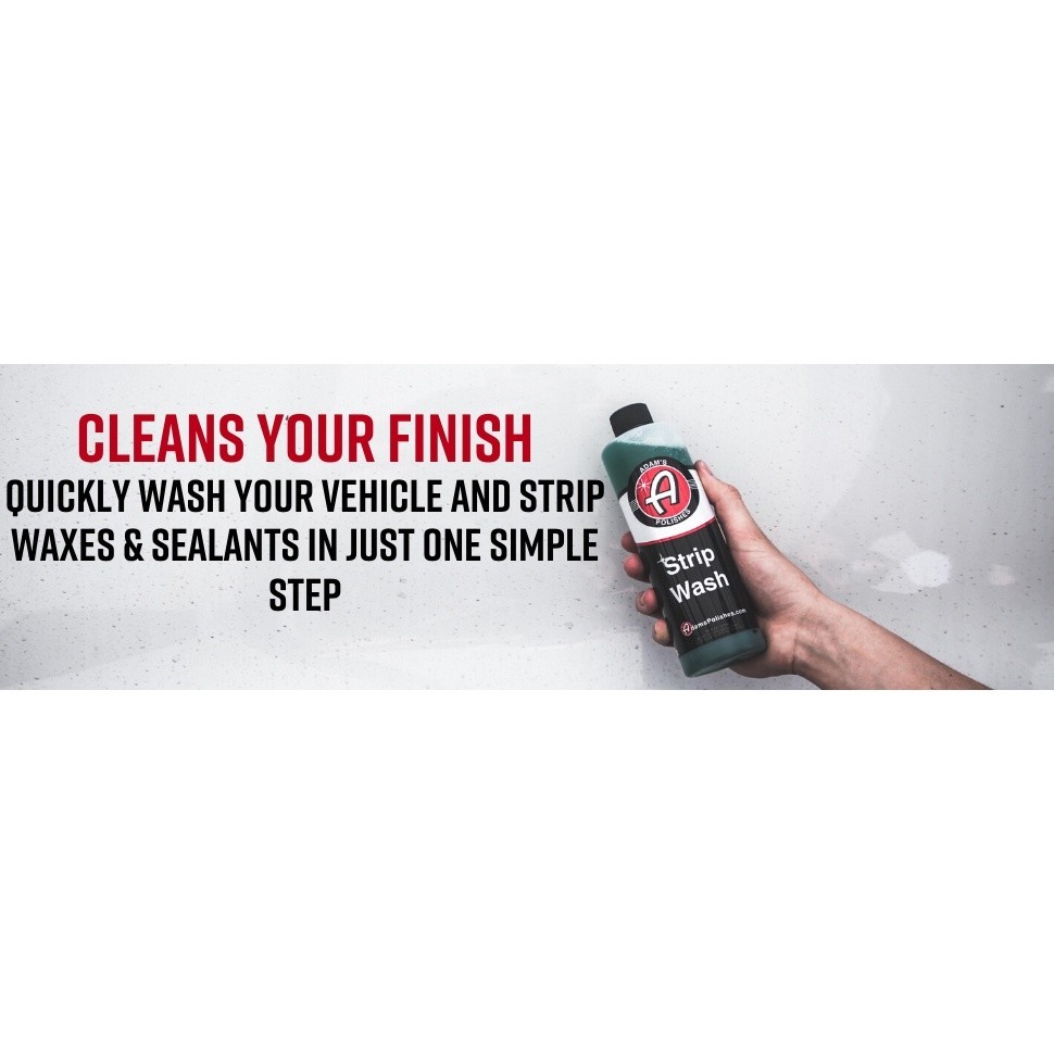 Adam's Strip Wash (16 oz/473 ml) แชมพูล้างรถชนิดเข้มข้น สำหรับขจัดคราบฝังลึก, คราบแวกซ์