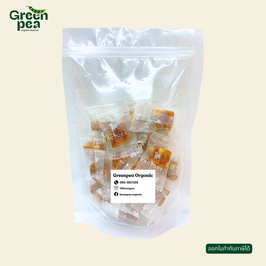 Greenpea Real Fruit มะม่วงคิ้วบ์ และ สับปะรดคิ้วบ์ เนื้อผลไม้ พอดีคำ เปรี้ยวอมหวาน หนึบหนับ ทานง่าย กรีนพี