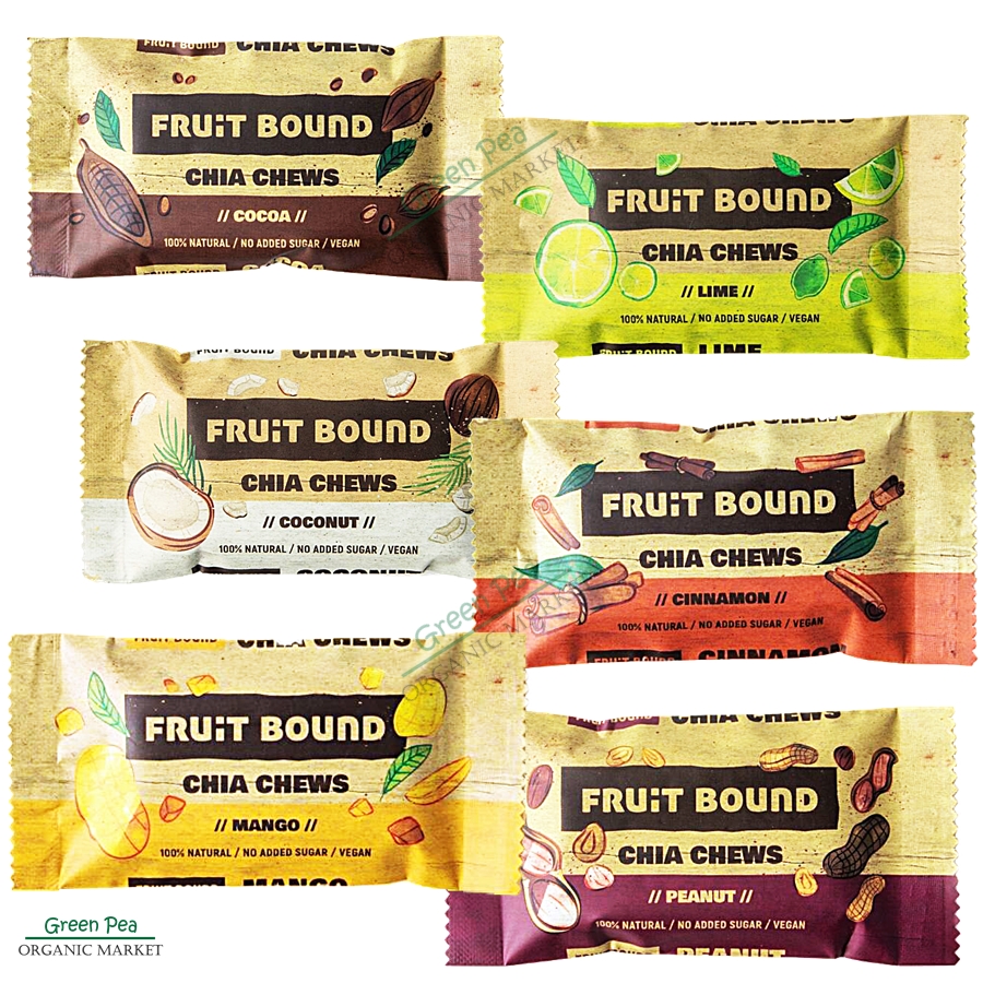 Fruit Bound bars ขนมอร่อย ปราศจากน้ำตาล, 40กรัม สำหรับผู้รักสุขภาพ 7 รสชาติ