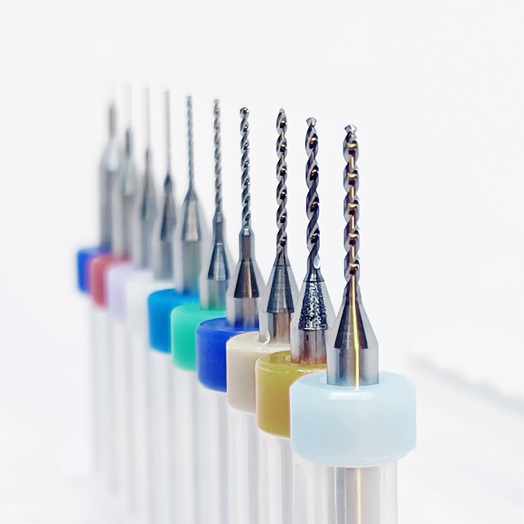 [OPP] ดอกสว่านเจาะ PCB ทังสเตนคาร์ไบด์ก้าน 3.175 mm ขนาดคม 0.1-3.0 mm. กล่องแพ็ค 10 ดอก