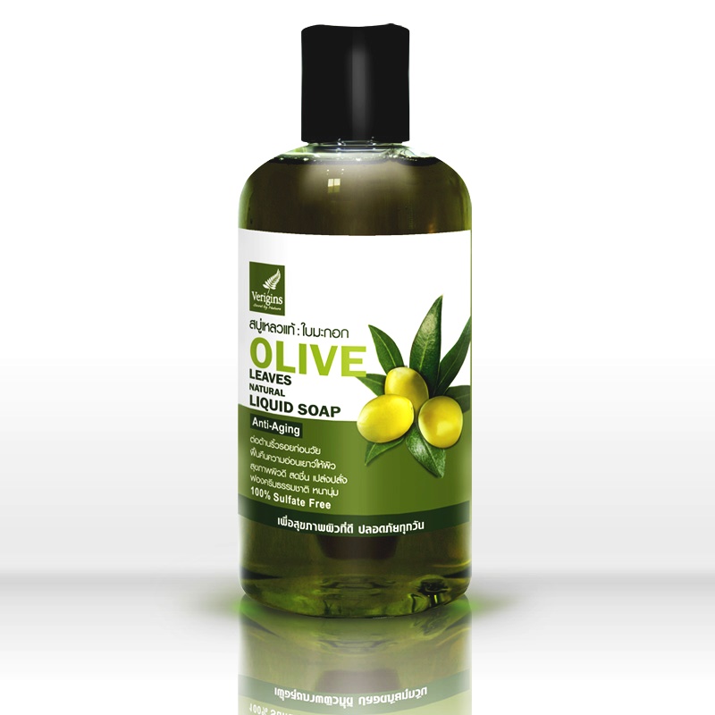 Verigins สบู่เหลวแท้ ใบมะกอก Olive Leaves Natural Liquid Soap 250ml. เวอร์ริจินส์