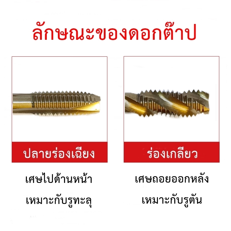 PPO ดอกต๊าปเกลียวโคบอลต์ HSS Co5 M35 แบบใช้กับเครื่อง