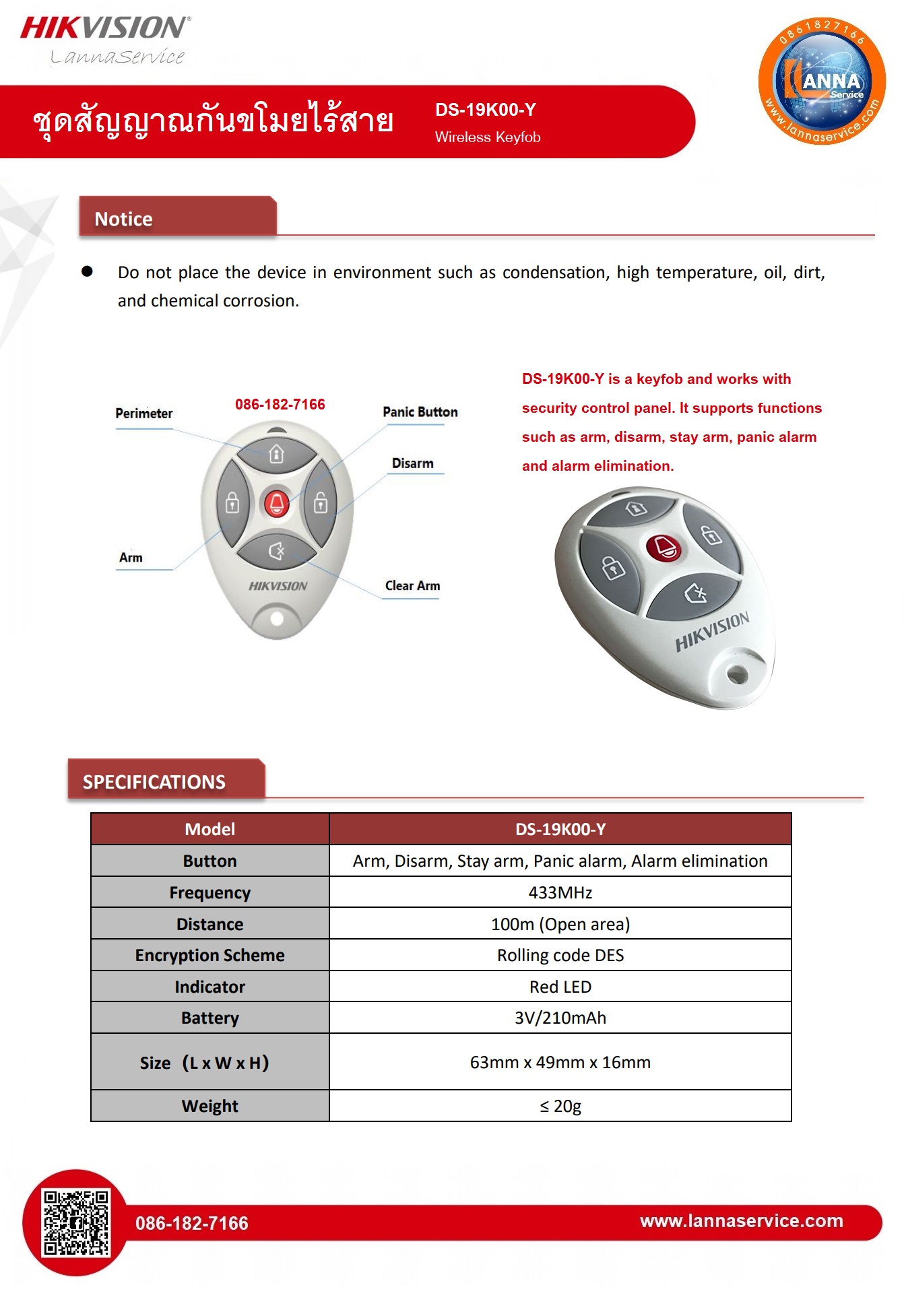 Wireless Keyfob/ รีโมทควบคุม กันขโมยไร้สาย