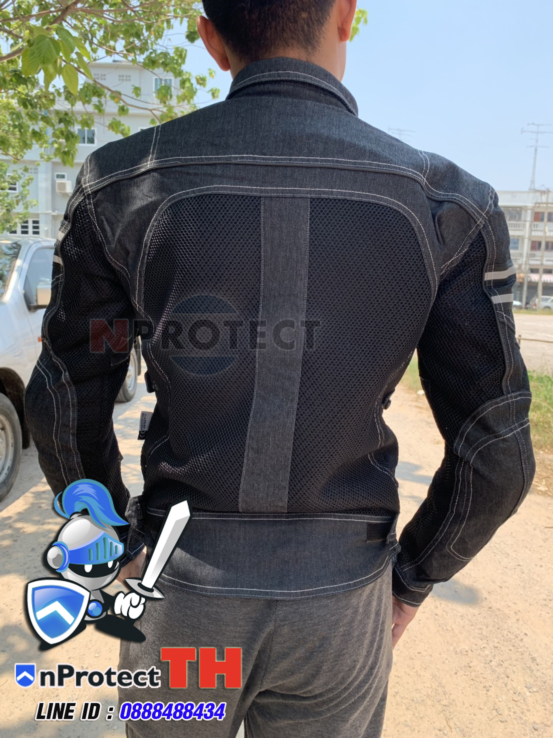 เสื้อการ์ดยีนส์ KOMINE JK-006 AIR FLOW