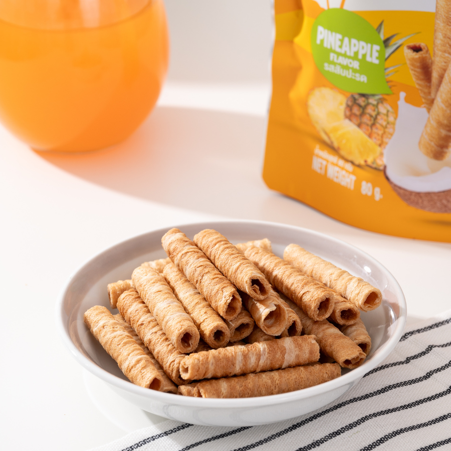 Vena วีนา Coconut Crispy Rolls ทองม้วน อบกรอบ 3 รสชาติ ขนาด 80 กรัม ทำจากกระทิแท้ อร่อย กรอบ ทานแบบพอดีคำ