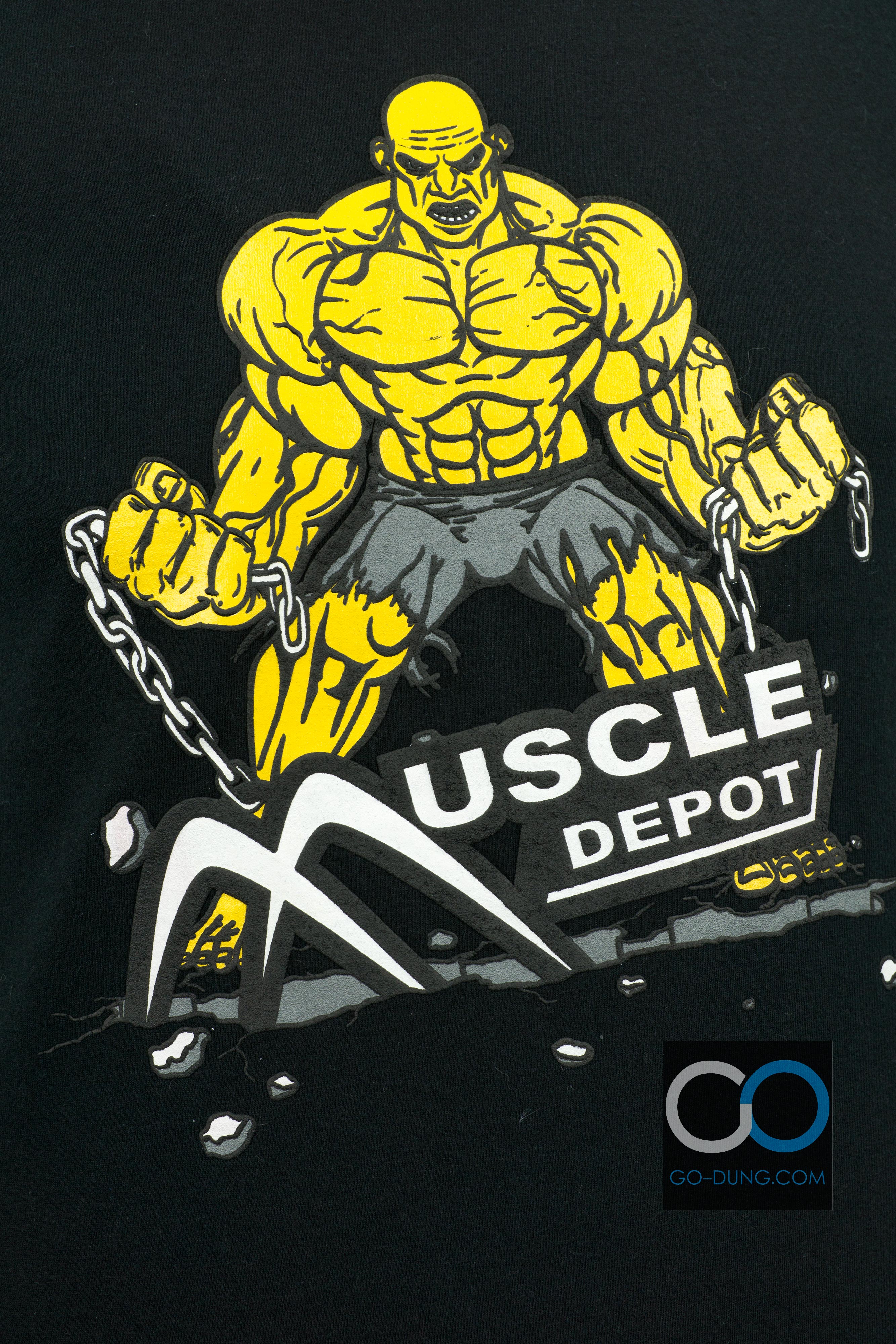 เสื้อยืดมือสอง USA GILDAN : MUSCLE DEPOT ผ้า 100 คอตตอน