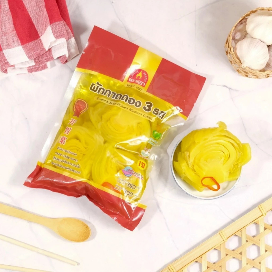 Chada Hot & Sour Pickled Mustard Green ผักกาดดอง 3 รส น้ำหนักสุทธิ 500 กรัม สูตรต้นตำรับ ตราชฎา
