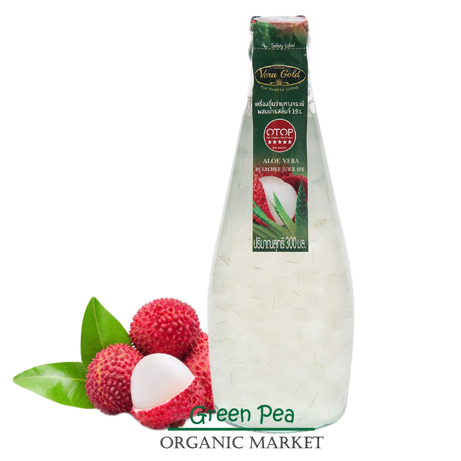 VERA GOLD ALOE VERA DRINK เวร่า โกลด์ เครื่องดื่ม ขนาด 300 ml. น้ำว่านหางจระเข้ อร่อยกับเนื้อ ว่านหางจระเข้ ไม่เจือสีสังเคราะห์ เจ ทานได้