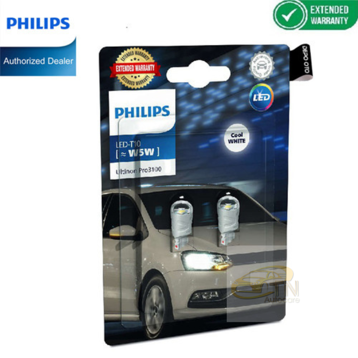 หลอดไฟหรี่ PHILIPS T10 Ultinon Pro3100 6500K